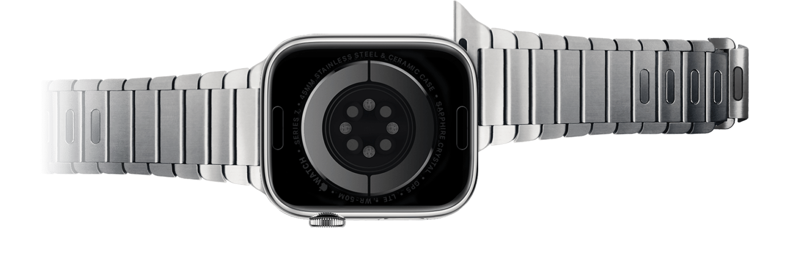 Снимаем ремешок с часов Apple Watch как показано на рисунке